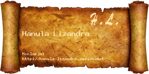 Hanula Lizandra névjegykártya